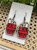 Seasideblooms - Christmas hand painted lightweight maple wood earrings 