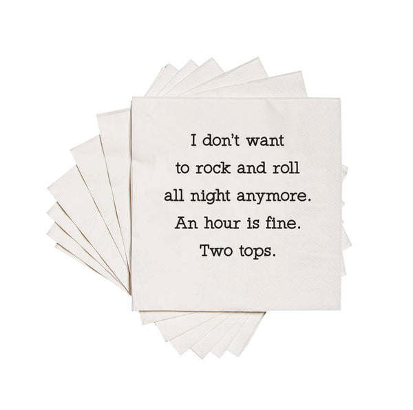 ellembee gift - I don't want to rock & roll all night funny Cocktail Napkins