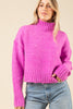 VERY J - 12W2698N-Mock Neck Cozy Sweater Top: CREAM / S-M-L/2-2-2