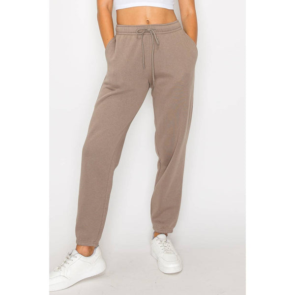 Timeless - Relaxed Fleece Jogger Sweatpants: BEIGE / S-M-L(2-2-2)