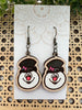 Seasideblooms - Christmas hand painted lightweight maple wood earrings 