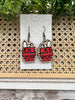 Seasideblooms - Christmas hand painted lightweight maple wood earrings 