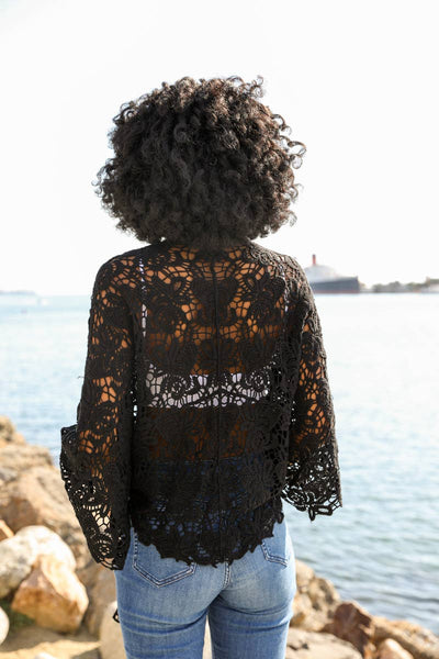 Leto Accessories - Summer Crochet Floral Petal Kimono Wrap ☀️: Rust