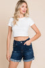 I&M JEAN, INC. - I6039MS - Dark Wash - High Rise Denim Shorts: L / Dark Wash