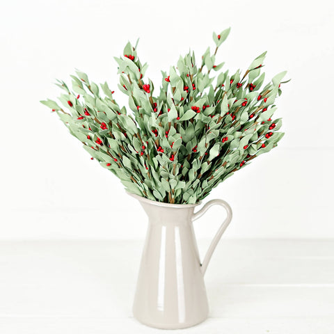 Impressive Enterprises, Inc. - 29463- 20in Spray-Seafoam Leaves with Red Pips