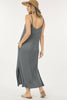 Shop Basic USA - Solid Long Dress With Spaghetti Straps: M / BLACK