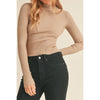 Timeless - Ribbed Mock Neck Long Sleeve Sweater Top: IVORY / L