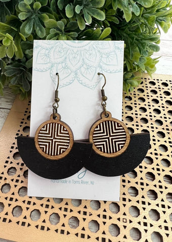 Seasideblooms - Boho hand painted lightweight maple wood earrings