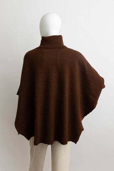 Leto Accessories - Fall 2024 Favorite - Eco Friendly Turtleneck Poncho 🐢: Natural