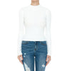 Timeless - Ribbed Mock Neck Long Sleeve Sweater Top: IVORY / M