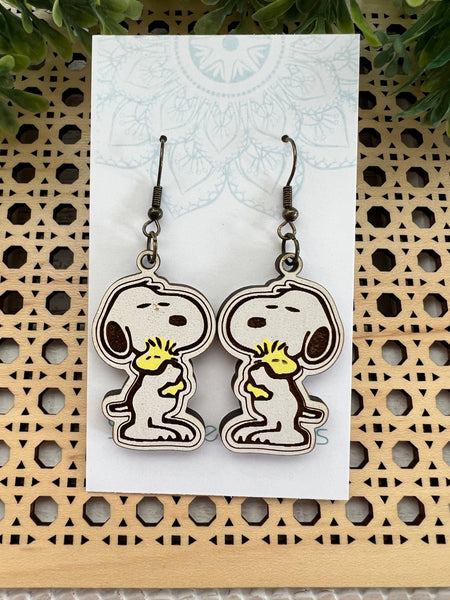 Seasideblooms - Cute character, hand-painted Maplewood earrings earring