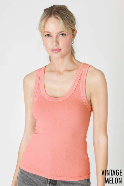 NIKIBIKI - NS8258 - Vintage Reversible Ribbed Tank: Vintage Sandshell