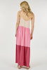 Shop Basic USA - Color Block Maxi Dress: XL / GREY/NAVY