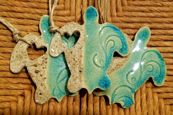 Teal Turtle Studio - Sandy at Heart Sea Turtle Ceramic Beach Ornament