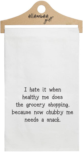 ellembee gift - White Chubby Me Needs A Snack sassy Kitchen Tea Towel