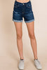 I&M JEAN, INC. - I6039MS - Dark Wash - High Rise Denim Shorts: L / Dark Wash