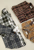 VERY J - NJ90261-Mixed Plaid Oversized Casual Shacket Jacket: IVORY / S-M-L/2-2-2