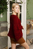 Leto Accessories - Ribbed Knit Pattern Poncho w/ Sleeves: Mocha