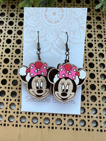 Seasideblooms - Cute cartoon hand painted lightweight maple wood earrin