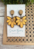 Seasideblooms -  flower hand painted lightweight maple wood earring