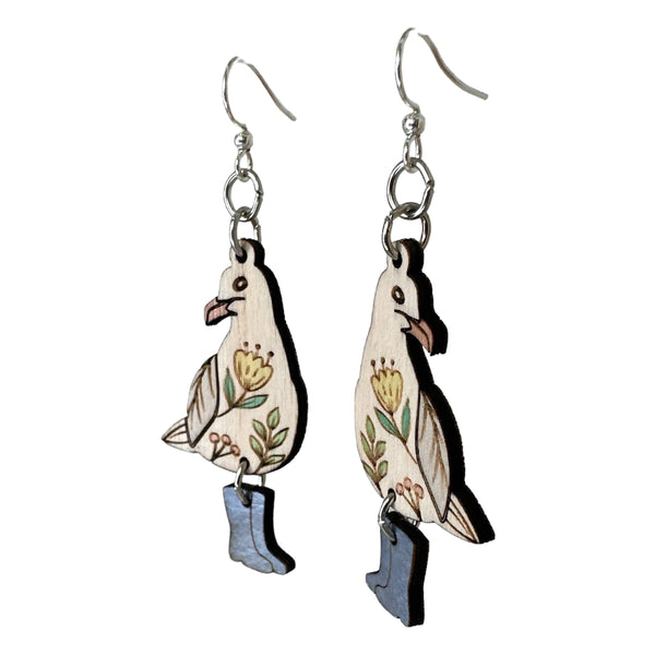 Green Tree Jewelry - Paddington Seagull Earrings #1771: As pictured