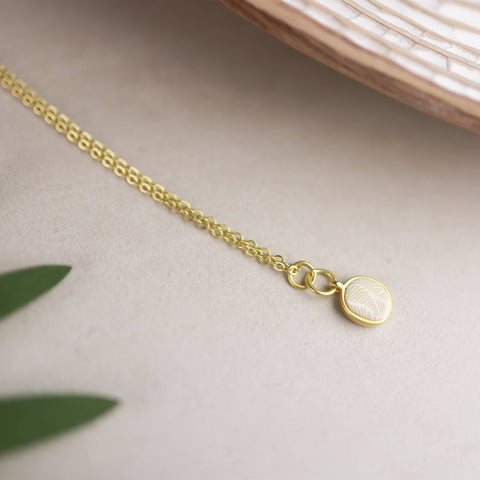 JILZARAH - Ivory Palm Petite Coin Necklace