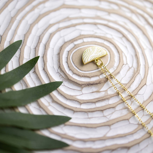 JILZARAH - Ivory Palm Half Shell Necklace