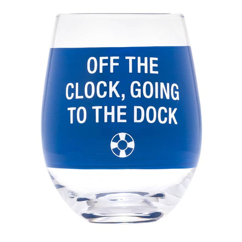 Going to the Dock Wine Glass