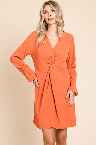 IWT Brands - H9755 - DEEP V NECK FRONT TWISTED MINI DRESS