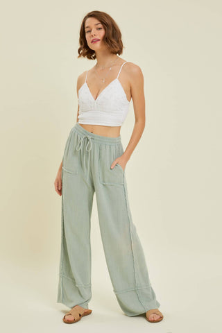 Heyson - EP1074 MINERAL WASHED WIDE LEG PANTS