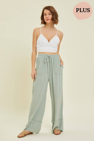 Heyson - EP1074P MINERAL WASHED WIDE LEG PANTS