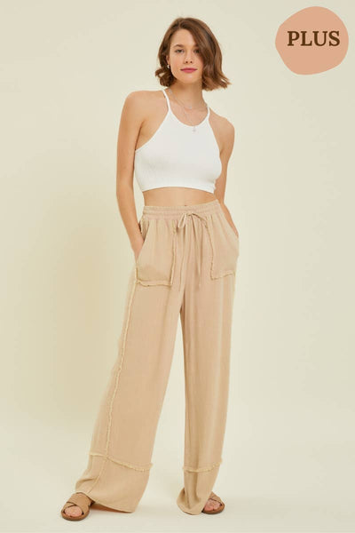 Heyson - EP1074P MINERAL WASHED WIDE LEG PANTS
