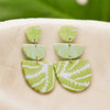 JILZARAH - Seaside Green Triple Clay Bezel Post Earrings