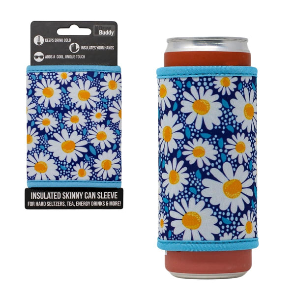 Brew Buddy Skinny Can Sleeve | Blue Daisy