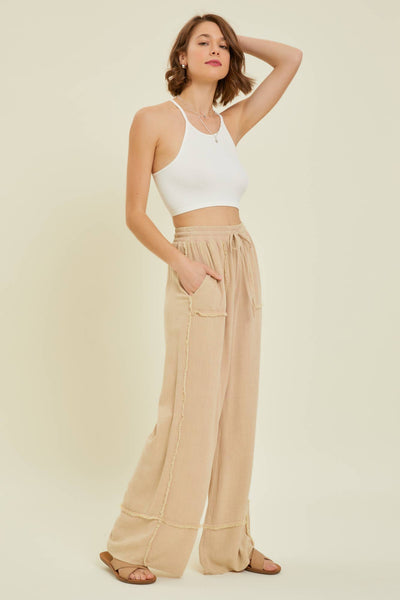 Heyson - EP1074 MINERAL WASHED WIDE LEG PANTS