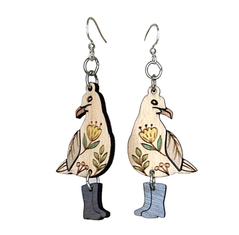 Green Tree Jewelry - Paddington Seagull Earrings #1771: As pictured