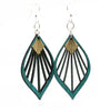 Green Tree Jewelry - Fan Leaf Palm Earrings: Natural Wood