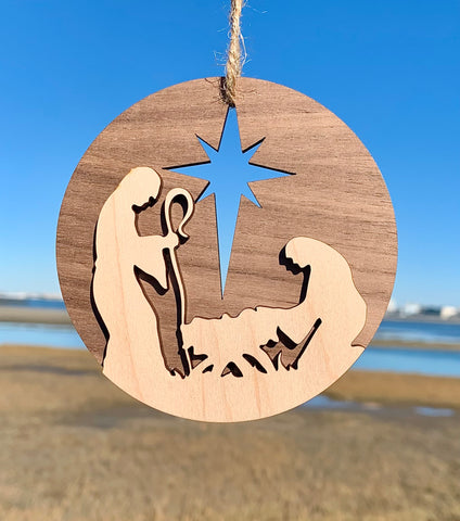 Nativity wood ornament - Worcester Technical School